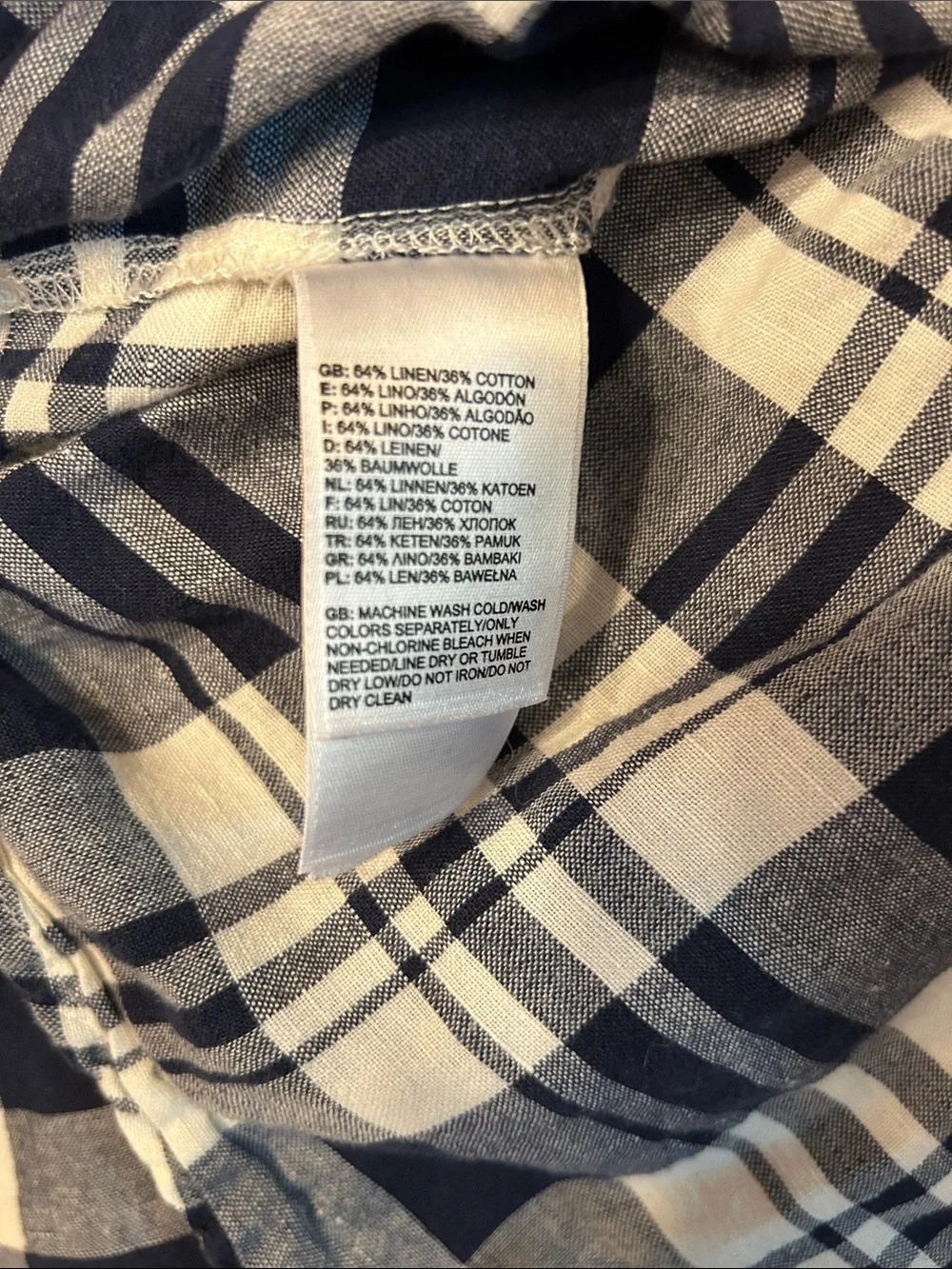 The North Face Navy and White Plaid Button-Down Shirt